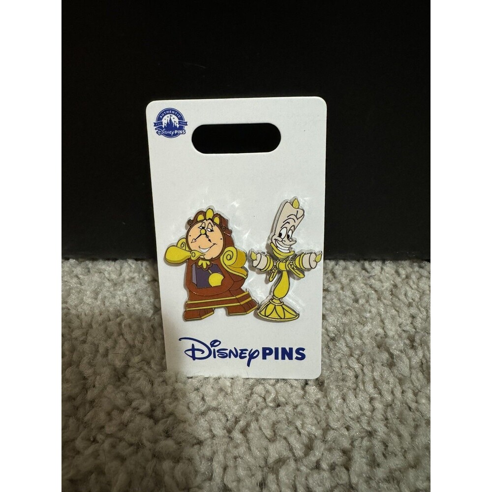 2024 Disney Parks Beauty & The Beast Cogsworth & Lumiere OE 2 Pin Set Lot Pins